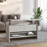 Tavolino da Salotto Grigio Cemento 80x50x40cm Legno truciolato