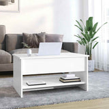 Tavolino da Salotto Bianco Lucido 80x50x40 cm Legno truciolato