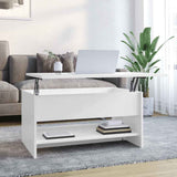 Tavolino da Salotto Bianco Lucido 80x50x40 cm Legno truciolato