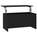 Tavolino da Salotto Nero 102x55,5x52,5 cm in Legno truciolato