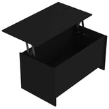 Tavolino da Salotto Nero 102x55,5x52,5 cm in Legno truciolato