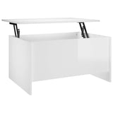 Tavolino Salotto Bianco Lucido 80x55,5x41,5cm Legno truciolato