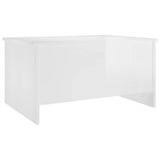 Tavolino Salotto Bianco Lucido 80x55,5x41,5cm Legno truciolato