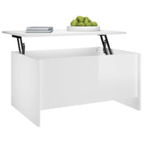 Tavolino Salotto Bianco Lucido 80x55,5x41,5cm Legno truciolato
