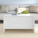 Tavolino Salotto Bianco Lucido 80x55,5x41,5cm Legno truciolato