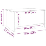 Tavolino Salotto Bianco Lucido 80x55,5x41,5cm Legno truciolato