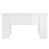 Tavolino Salotto Bianco Lucido 79x49x41 cm in Legno truciolato