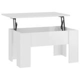 Tavolino Salotto Bianco Lucido 79x49x41 cm in Legno truciolato