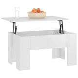 Tavolino Salotto Bianco Lucido 79x49x41 cm in Legno truciolato