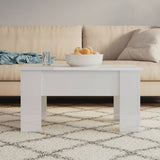 Tavolino Salotto Bianco Lucido 79x49x41 cm in Legno truciolato