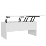 Tavolino da Salotto Bianco 102x50,5x46,5cm in Legno truciolato