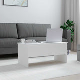 Tavolino da Salotto Bianco 102x50,5x46,5cm in Legno truciolato