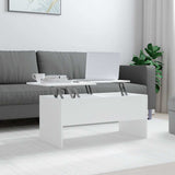 Tavolino da Salotto Bianco 102x50,5x46,5cm in Legno truciolato