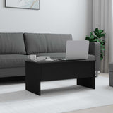 Tavolino da Salotto Nero 102x50,5x46,5 cm in Legno truciolato
