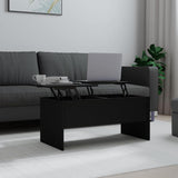 Tavolino da Salotto Nero 102x50,5x46,5 cm in Legno truciolato