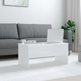 Tavolino Bianco Lucido 102x50,5x46,5 cm in Legno truciolato