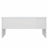 Tavolino Bianco Lucido 102x50,5x46,5 cm in Legno truciolato