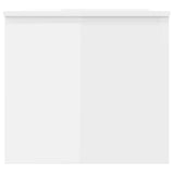 Tavolino Bianco Lucido 102x50,5x46,5 cm in Legno truciolato