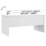 Tavolino Bianco Lucido 102x50,5x46,5 cm in Legno truciolato