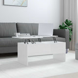 Tavolino Bianco Lucido 102x50,5x46,5 cm in Legno truciolato