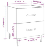 Comodini 2 pz Bianchi 40x35x47,5 cm