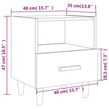 Comodino Bianco Lucido 40x35x47 cm