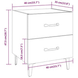 Comodini 2 pz Grigio Sonoma 40x35x47,5 cm