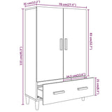 Credenza Rovere Fumo 70x31x115 cm in Legno truciolato