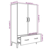 Credenza Rovere Fumo 70x31x115 cm in Legno truciolato