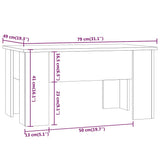 Tavolino da Salotto Rovere Fumo 79x49x41cm in Legno truciolato