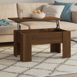 Tavolino da Salotto Rovere Marrone 79x49x41cm Legno truciolato