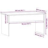 Tavolino Rovere Fumo 102x50,5x52,5 cm in Legno truciolato