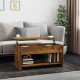 Tavolino da Salotto Rovere Fumo 102x50x52,5cm Legno truciolato