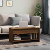 Tavolino Salotto Rovere Marrone 102x50x52,5cm Legno truciolato