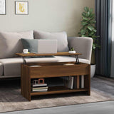 Tavolino Salotto Rovere Marrone 102x50x52,5cm Legno truciolato