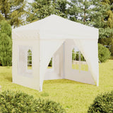 Tenda per Feste Pieghevole con Pareti Laterali Crema 2x2 m