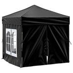 Tenda per Feste Pieghevole con Pareti Laterali Nero 2x2 m