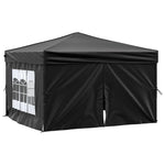 Tenda per Feste Pieghevole con Pareti Laterali Nero 3x3 m