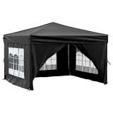 Tenda per Feste Pieghevole con Pareti Laterali Nero 3x3 m