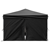 Tenda per Feste Pieghevole con Pareti Laterali Nero 3x3 m