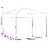 Tenda per Feste Pieghevole con Pareti Laterali Nero 3x3 m