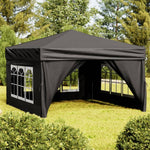 Tenda per Feste Pieghevole con Pareti Laterali Nero 3x3 m