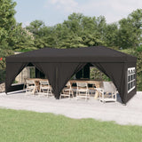 Tenda per Feste Pieghevole con Pareti Laterali Antracite 3x6 m