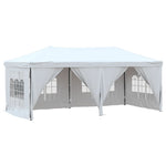 Tenda per Feste Pieghevole con Pareti Laterali Bianco 3x6 m