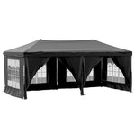 Tenda per Feste Pieghevole con Pareti Laterali Nero 3x6 m