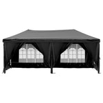 Tenda per Feste Pieghevole con Pareti Laterali Nero 3x6 m