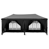 Tenda per Feste Pieghevole con Pareti Laterali Nero 3x6 m