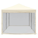 Tenda per Feste Pieghevole con Pareti Laterali Crema 3x6 m