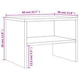Comodino Grigio Sonoma 40x30x30 cm in Legno truciolato