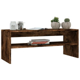 Tavolino da Salotto Rovere Fumo 100x40x40 cm Legno truciolato